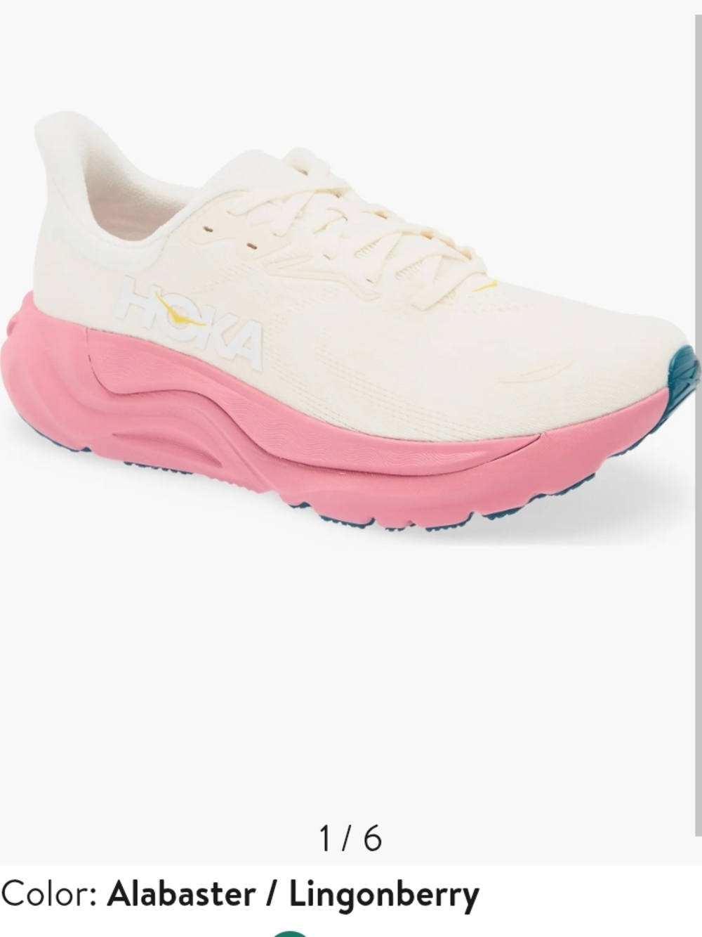 Brand New In Box Hoka Women's White Running Shoe with Pink Laces - Picture 7 of 8